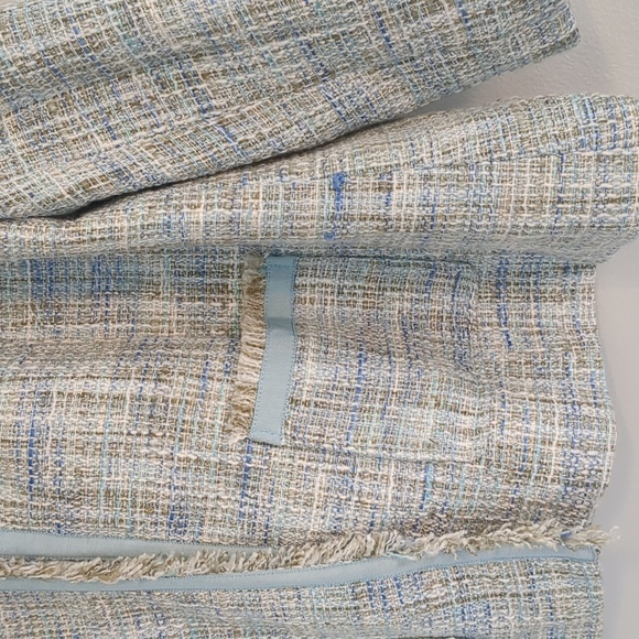 For Cynthia Tweed Blazer Women's SZ 2XL Jacket Blue Cream Corpcore Fringe Formal - Picture 3 of 11